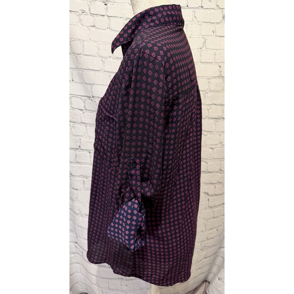 Express The Portofino Shirt Long Sleeve Purple Button Up Women’s Large - Picture 3 of 7